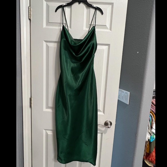 Dresses | Womens Solid Green Satin Cowl Neckline Sleeveless Dress | Poshmark Dresses | Womens Solid Green Satin Cowl Neckline Sleeveless Dress | Poshmark